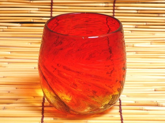 琉球ガラス モールグラス 赤 沖縄工芸村 通販 お取り寄せ