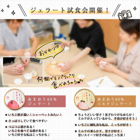 完熟あまおう40%ジェラート2種セット(2個) | 日本全国各地のお取り寄せモール風土jp