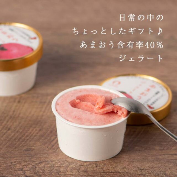 完熟あまおう40%ジェラート 1カップ(単品) | 日本全国各地のお取り寄せモール風土jp