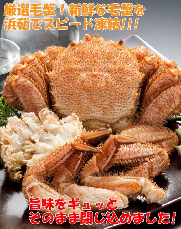 【送料無料・訳あり】毛蟹 1kg 2尾〜3尾 | 日本全国各地のお取り寄せモール風土jp